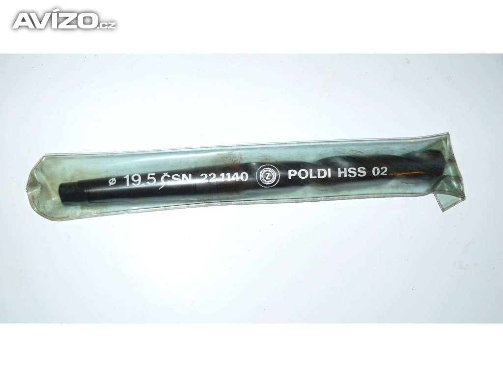 Vrták D=19,5 mm šroubovitý s kužel.stopkou HSS,ČSN 221140